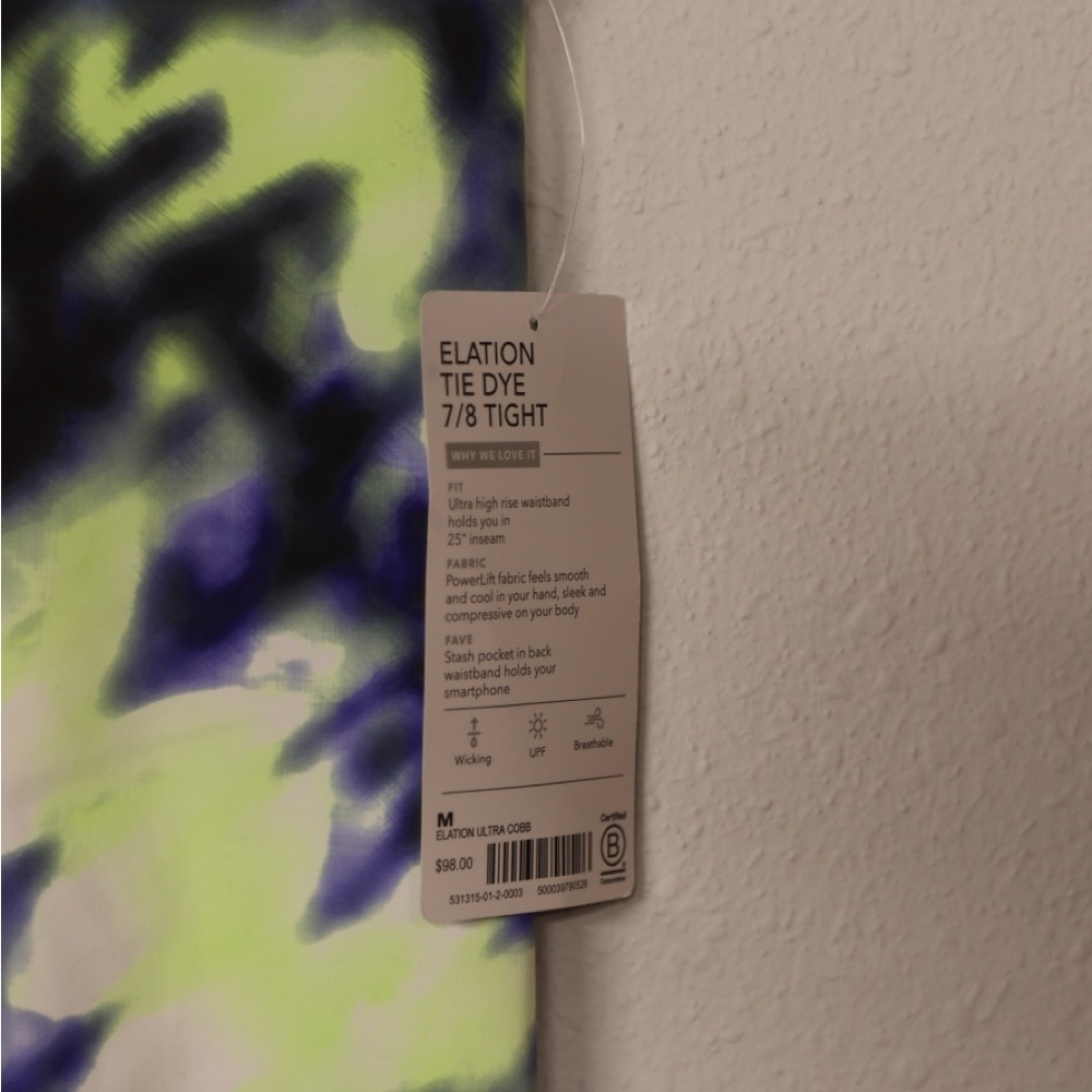Athleta Elation 7/8 Tight Tie Dye Ultra High Rise NWT Size M PowerLift Leggings - Picture 7 of 7